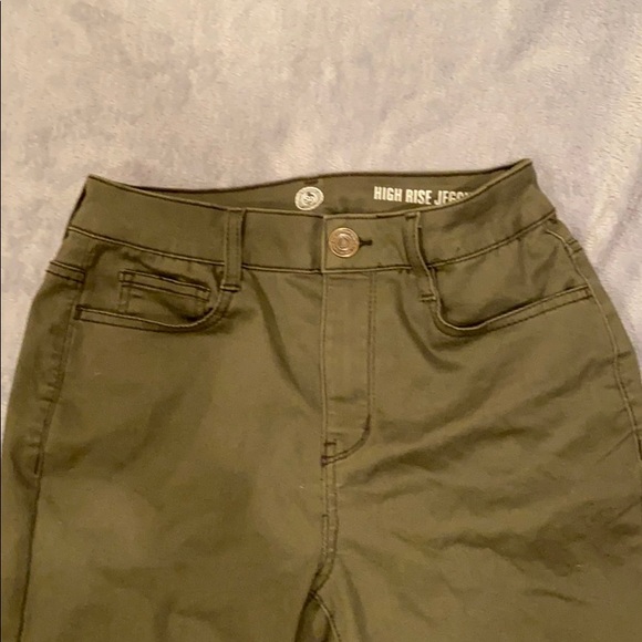 SO high rise army green jeggings - Picture 4 of 4